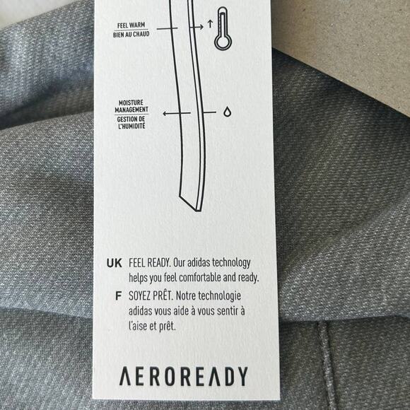 NWT Adidas Aeroready Big Silver Logo Hoodie Sweatshirt Gray Women’s Small - Picture 7 of 9